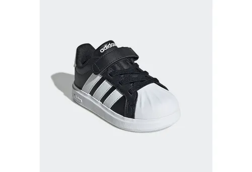 adidas Unisex Baby STREETTALK Schuhe für Kleinkinder, core Black/FTWR White, 27 EU - Bequeme Schuhe mit elastischen Schnürsenkeln und Klettverschluss für einfaches An- und Ausziehen. Ideal für den Alltag und das Spielen.
