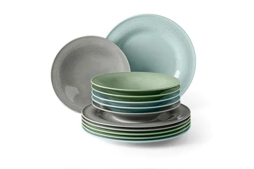 Seltmann Weiden Tafelservice Beat 12-tlg. für 6 Personen, mehrfarbig,Seltmann Weiden