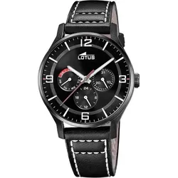 Lotus Multifunction 18834/2 Herrenarmbanduhr - Elegante Armbanduhr für Herren aus der Lotus Classic Kollektion, mit schwarzem Lederarmband, Quarzwerk und wasserdicht bis 5 bar.