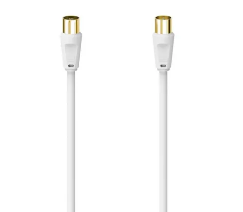 Hama Antennen-Kabel 3m mit vergoldeten Steckern - Kabel für störungsfreie Audio- und Videoübertragung, dreifach geschirmt mit 100dB für maximalen Schutz vor Störungen, ideal für TV-Anschlüsse.