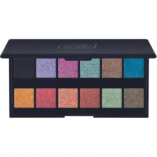 Sleek MakeUP i-Divine Lidschatten-Palette, 12 Farbtöne im Mix aus matt, schimmernd, Folie und Due-Chrom, mischbar und hochpigmentiert, macht Wellen