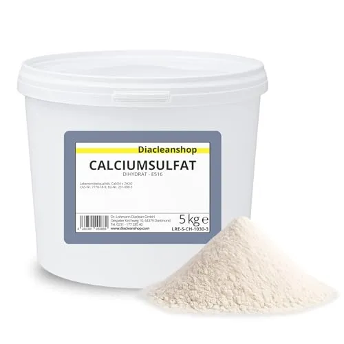 Calciumsulfat Dihydrat 5kg in Lebensmittelqualität - E516 - Braugips - Gips