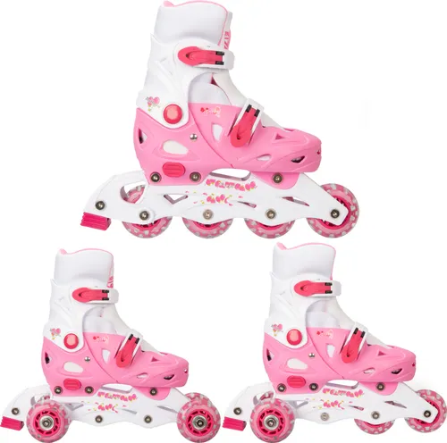 3in1 Kinder Inlineskates/Triskates/Rollschuhe Raven Balloon Pink 37-40 verstellbar