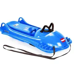 KHW Rodel Mountain Racer Iceblue - Lenk Schlitten für Kinder - Schlitten für Kinder, ideal für rasante Abfahrten. Mit sicherer Bremse und stabiler Lenkung für unvergesslichen Winterspaß.