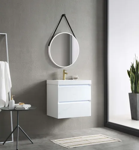 Badspiegel Talos Ø 50 cm in weiß von Talos