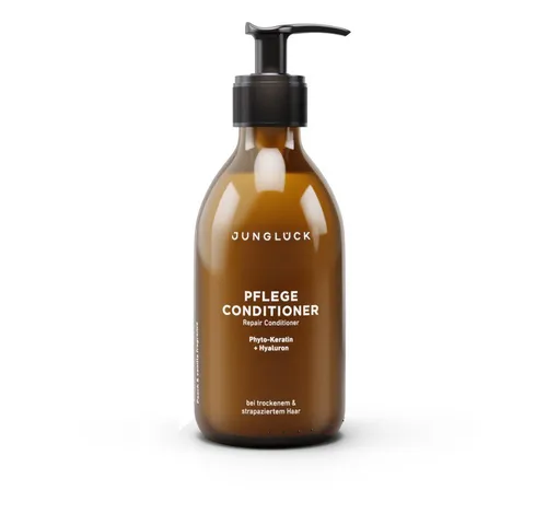 JUNGLÜCK Pflege Conditioner - Vegane Haarpflege für trockenes und strapaziertes Haar, spendet intensive Feuchtigkeit und repariert mit Hyaluronsäure und Bio-Arganöl – ganz ohne Silikone!