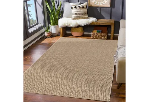 TT Home Teppich Diele, Flur, Küche, Außenbereich, Rechteckig, Höhe: 11 mm, Teppich Garten Wetterfest Wohnzimmer Boho Natürliche Farben Struktur J