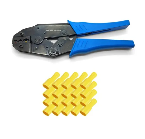 ARLI Crimpzange ARLI Handcrimpzange 0,5 - 6 mm² + 100 Flachsteckhülsen 4 - 6 mm²