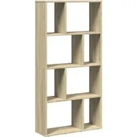 vidaXL Bücherregal Sonoma-Eiche 60x20x120 cm - Modernes Regal aus robustem Holzwerkstoff mit 8 Fächern für flexiblen Stauraum, ideal für Wohnzimmer, Büro oder Schlafzimmer.