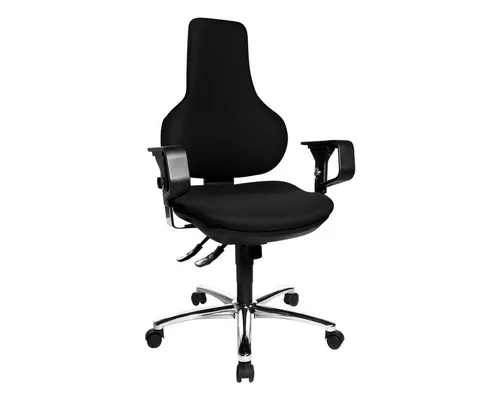 Topstar Bürostuhl Ergo Point SY Deluxe, schwarz - Bürostuhl mit Armlehnen, ergonomischem Design und bis 110kg belastbar – ideal für komfortables Arbeiten im Büro oder Home Office.