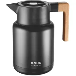 Rohe Germany Isolierkanne Isidor, 1,4 l Edelstahl - Thermobehälter mit hochwertigem Edelstahlkolben für lange Haltbarkeit und einfache Einhandbedienung. Ideal für 6-7 Tassen Kaffee oder Tee.