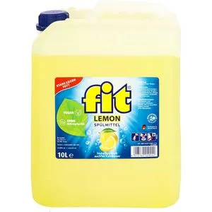 fit Spülmittel Lemon, mikroplastikfrei, biologisch abbaubar, höchste Fettlösekraft, Kanister, 10 Liter