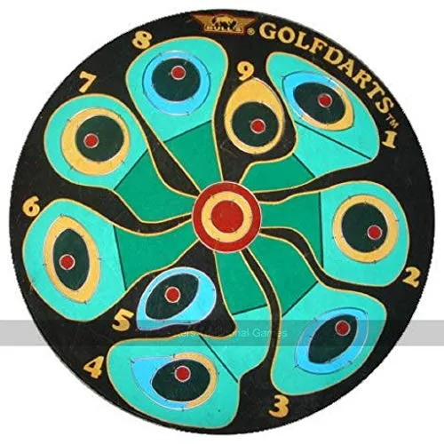 Bull's Golf Darts Dartboard - Golf-Themed Bristle Dartboard mit 9 Spielmöglichkeiten, ideal für Spaß und Herausforderung zu Hause oder im Gewerbe. Inklusive Montagekit!