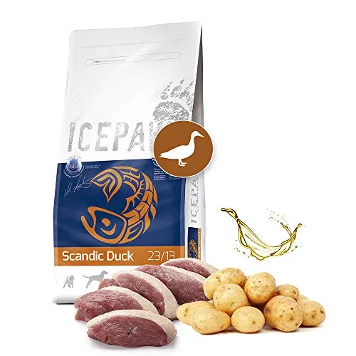 ICEPAW I High Premium Trockenfutter für Hunde I Scandic Duck 2 kg - Hundefutter, getreidefrei mit Ente und Kartoffel, ideal für sensible Mägen und sorgt für ein strahlendes, seidiges Fell durch Omega-3-Fettsäuren.