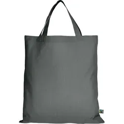 10er | 100er | 250er Pack Fairtrade Baumwolltasche - 14 Farben | mit zwei kurzen Henkeln | 38x42cm | Jutebeutel | Einkaufstasche | unbedruckt, stahlgrau