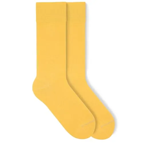 von Jungfeld - 1 Paar Classic Socken für Damen & Herren Gr. 35-38 - Hochwertige Socken aus Bio-Baumwolle in Daffodil Yellow