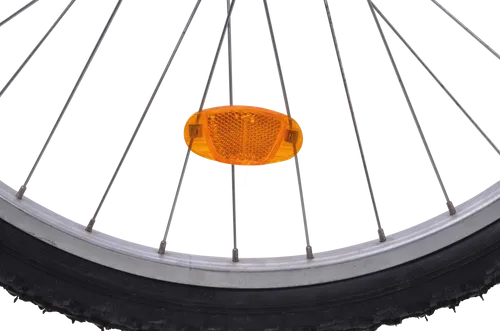BIKE 40048 - Ovaler Speichenreflektor, orange, 2 Stück - Hochwertige Speichenreflektoren in ovaler Form für optimale Sichtbarkeit. Einfache Montage durch Clipbefestigung. Ideal für sicheres Fahren bei Dunkelheit.