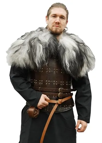 Battle-Merchant | Gemütliches Mittelalter Fell | Wikinger Lammfell für Damen und Herren (S/M - L/XL) - Kostüm-Mäntel für Erwachsene, warmhaltend und ideal für Wikinger-Looks, vielseitig einsetzbar und schadstoffgeprüft nach OEKO-TEX Standard 100.