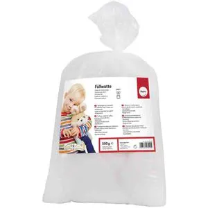 Rayher Füllwatte 30195000 Flocken, weiß, 500g, waschbar bis 95°C, antiallergisch, 100% Polyester