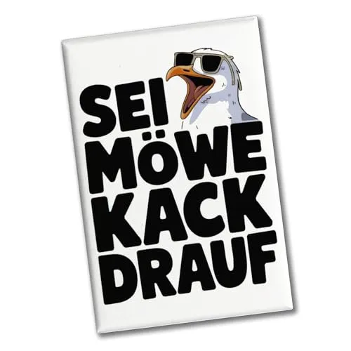 Möwe Sonnenbrille kack Drauf Souvenir Magnet für Möwenfans Humorvoller Souvenir Magnet - lustiges Möwen-Dekomotiv