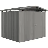 Biohort Metallgerätehaus Panorama® P3, Quarzgrau - Gartenhäuser: Hochwertiges Metallgerätehaus mit Oberlicht für optimale Beleuchtung, 3-fach-Verriegelung für Sicherheit und erweiterbarer Stauraum für Ihre Gartenwerkzeuge.