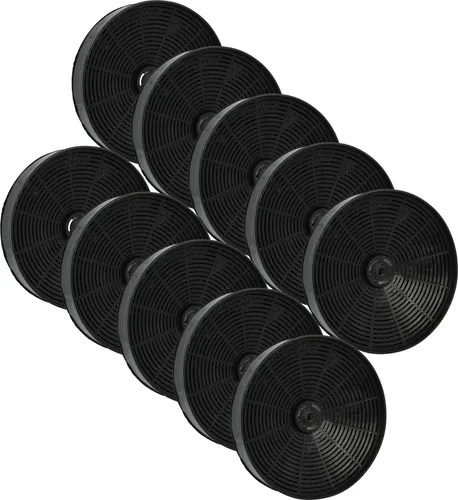 vhbw 10x Aktivkohlefilter kompatibel mit Electrolux EFG695B 90000007500, EFI691B 90000007700, EFI691W 95510142100 Dunstabzugshaube - 17,3 cm
