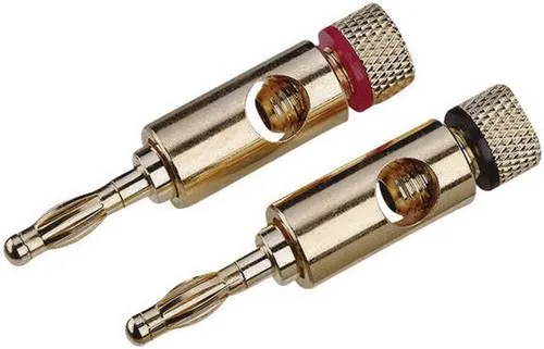 High-End Lautsprecher-Steckverbinder Stecker, gerade Polzahl: 1 Gold 2St.