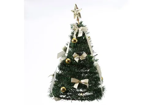 MARELIDA LED Baum LED Weihnachtsbaum Tannenbaum mit Lichterkette 50,5cm grün/gold, LED Classic, warmweiß (2100K bis 3000K)