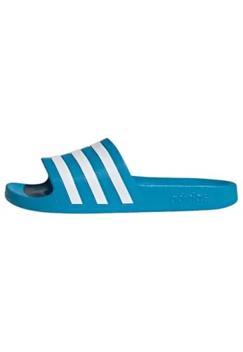 adidas Unisex Adilette Aqua Slides, Solar Blue / Cloud White / Solar Blue, 40.5 EU