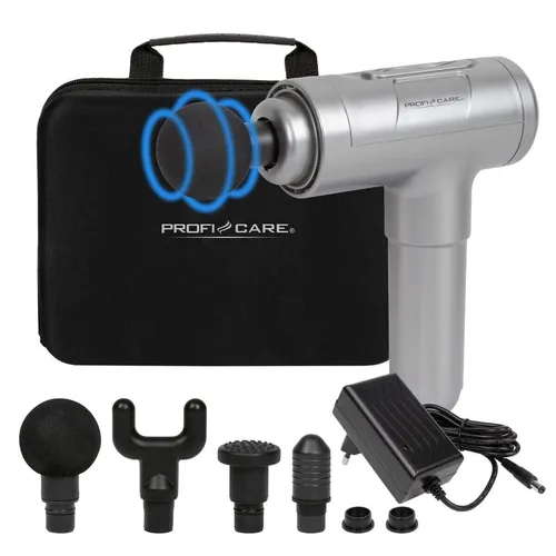 ProfiCare PC-MP3087 Mini Massage Gun Silber - Massagegerät für den ganzen Körper, kompakt und leistungsstark für schnelle Muskelentspannung überall.