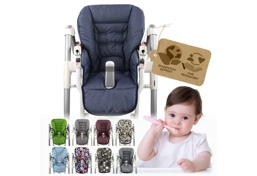BAMBINIWELT Ersatzbezug Sitzkissen für Peg Perego Prima Pappa-Diner (meliert marine)