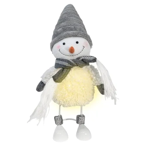 com-four® LED-Schneemann Deko-Aufsteller - beleuchtete Dekofigur als Winterdekoration - warmes Stimmungslicht für Weihnachten im Innenbereich (1 Stück Schneemann - 38cm)