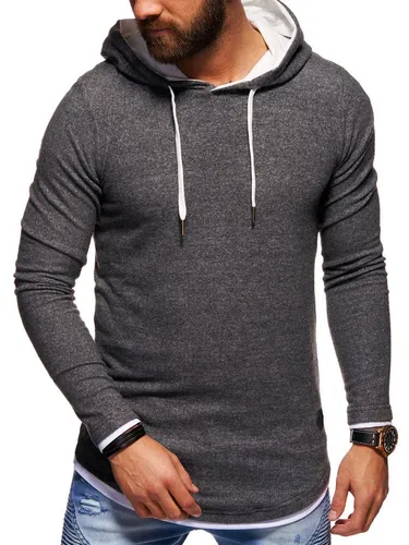 Style-Division Hoodie Sweatshirt Kapuzenpullover Herren dünner Pullover mit Kapuze