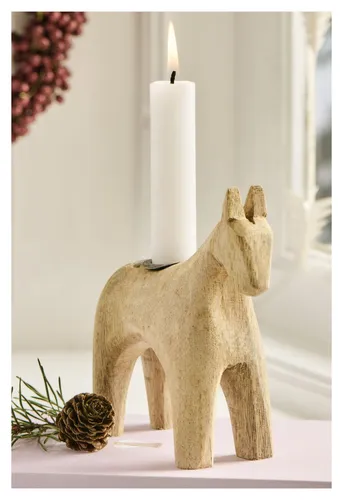 Ib Laursen Windlicht Pferd 2,2 cm in beige von Ib Laursens