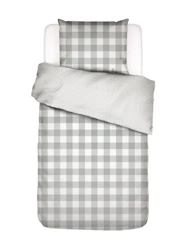 ESSENZA Bettwäsche Chess Dusty Green, 135x200 + 80x80 cm - Eleganz in Baumwollsatin - Bettwäsche-Set aus 100% Baumwollsatin, weich und atmungsaktiv, Oeko-Tex zertifiziert. Pflegeleicht und ideal für stilvolle Schlafzimmer.