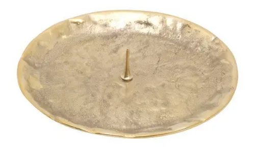 Kerzenteller Messing Gold mit Dorn Ø 9 cm ideal für Kerzen