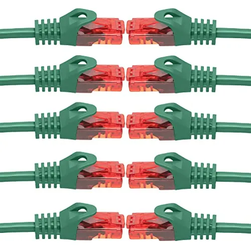 BIGtec 10 Stück – 2m LAN Kabel Netzwerkkabel Patchkabel Ethernet 2 x RJ45 Stecker High Speed grün kompatibel zu Cat.5 Cat.6 Cat.7 Cat.8 Switch Router Modem Patchpanel Access Point Patchfeld