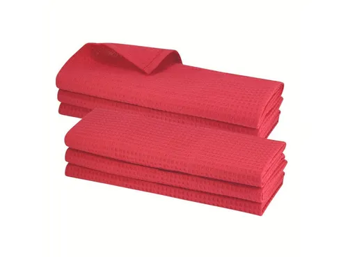 Engelland Geschirrtuch Poliertuch, (Vorteils-Set, 6-tlg., Waffel-Pique), 100 % Baumwolle, integrierte Aufhängeschlaufe, 70 x 50 cm