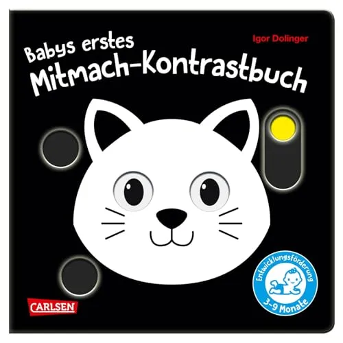 Babys erstes Mitmach-Kontrastbuch: Spielbuch mit starken Kontrastbildern für Kinder ab 3 Monaten