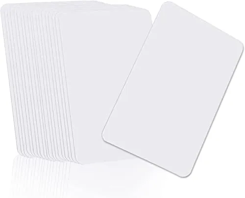 PVC Plastikkarten CR80 Rechteck | 30 mil Weiße ID Blankokarten Plastikkarte im EC-Kartenformat.Classic 1k Card Kompatibel für ID-Kartendrucker, Bankkarten Gesundheitskarten (Dicke: 0,76 mm, 22 Stück)