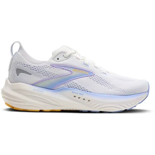 Brooks Damen Glycerin 22 Sneaker - White Blue Heron Apricot, 42 EU - Laufschuhe mit innovativem DNA Tuned Schaum für optimalen Stoßschutz und bequeme Passform, ideal für Läuferinnen, die Komfort und Leistung suchen.
