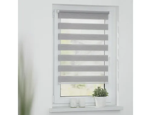 Lichtblick Duo Rollo Klemmfix, ohne Bohren, meliert (Hellgrau, 70 x 150 cm) - Jalousien & Rollos – Innovatives Duo Rollo mit Klemmfix-System, bietet perfekten Licht- und Sichtschutz ohne Bohren, ideal für Mietwohnungen.