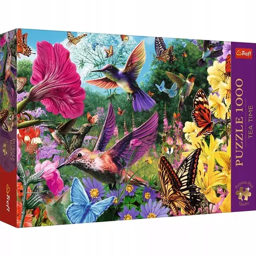 Tea Time: Hummingbird Garden - 1000 Teile Puzzle, detailreiche Darstellung atemberaubender Landschaften für kreative Dekoration