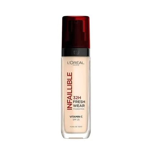 L'Oréal Paris Make-up, Wasserfest und langanhaltend, Flüssige Foundation mit LSF 25, Infaillible 32H Fresh Wear Make-up, 10 Neutral, 30 ml