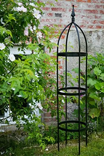 KUHEIGA Rankgerüst 10mm Obelisk Rankhilfe Höhe 120cm SCHWARZ, Rankgitter