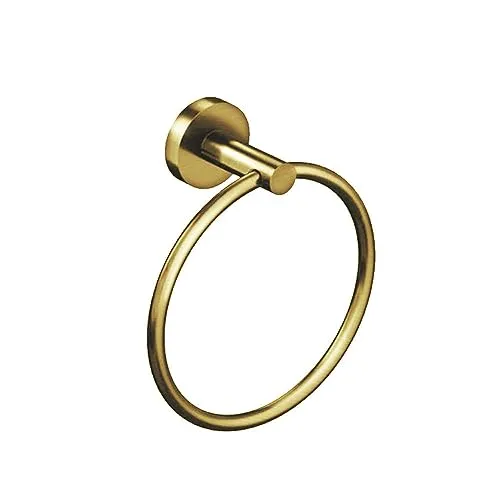 ALONI Handtuchring Ø 16 cm Gold gebürstet - Bademantel- & Handtuchhaken im klassischen Design, einfach zu installieren und verleiht Ihrem Bad mit der gebürsteten Goldfarbe einen Hauch von Eleganz.
