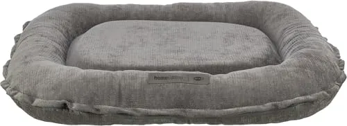 Trixie Hundekissen Vital Lennox, Chenille, oval, orthopädisches Hundebett in Grau, 70×55cm - gemütliches Hundekörbchen mit viskoelastischem Schaum für Memory‑Effekt - 371340
