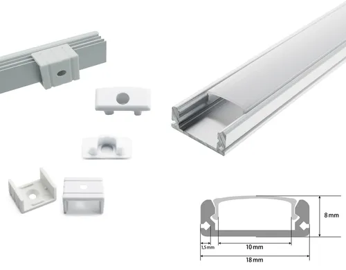 2m Alu Schiene Leiste Aluminiumprofil LED Kanal Profil für LED Strip Milch 200cm