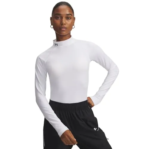 Under Armour Damen UA CG Authentics Mockneck Shirt - T-Shirt für Damen mit wärmendem Komfort dank zweilagigem Material und Stehkragen. Atmungsaktiv durch strategische Mesh-Einsätze, geruchsfrei mit Anti-Geruchs-Technologie.