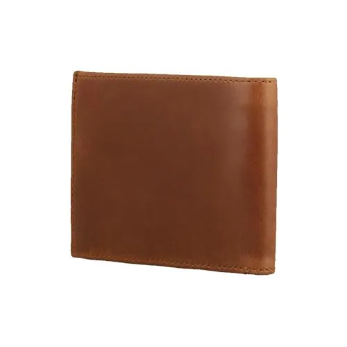 Buckle & Seam Portemonnaie Bill - Geldbörse Herren Portmonee Leder Geldbeutel Wallet Geldbörsen Ausweis- & Kartenhüllen für Herren Geldbörsen Brieftasche Echtleder (Cognac)